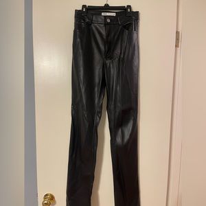 Zara Black Leather Pants, Size 4